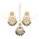 Artisan Made Kundan Chandelier Earrings With Matching Maang Tikka